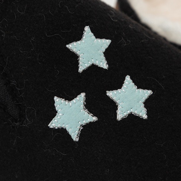 Spenco comfy slippers felted novelty Evie style black moon & stars orthotic 8.5W - Picture 6 of 11